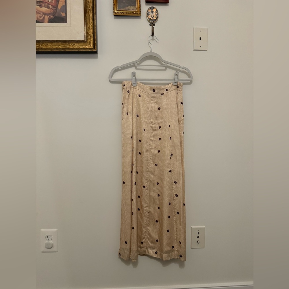 & Other Stories Satin Coffee Bean Midi Skirt